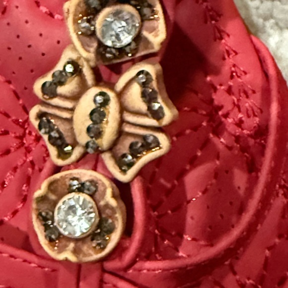 Elegant Red Embellished Women's Sandals size 42 (10.5-11) - Picture 6 of 8